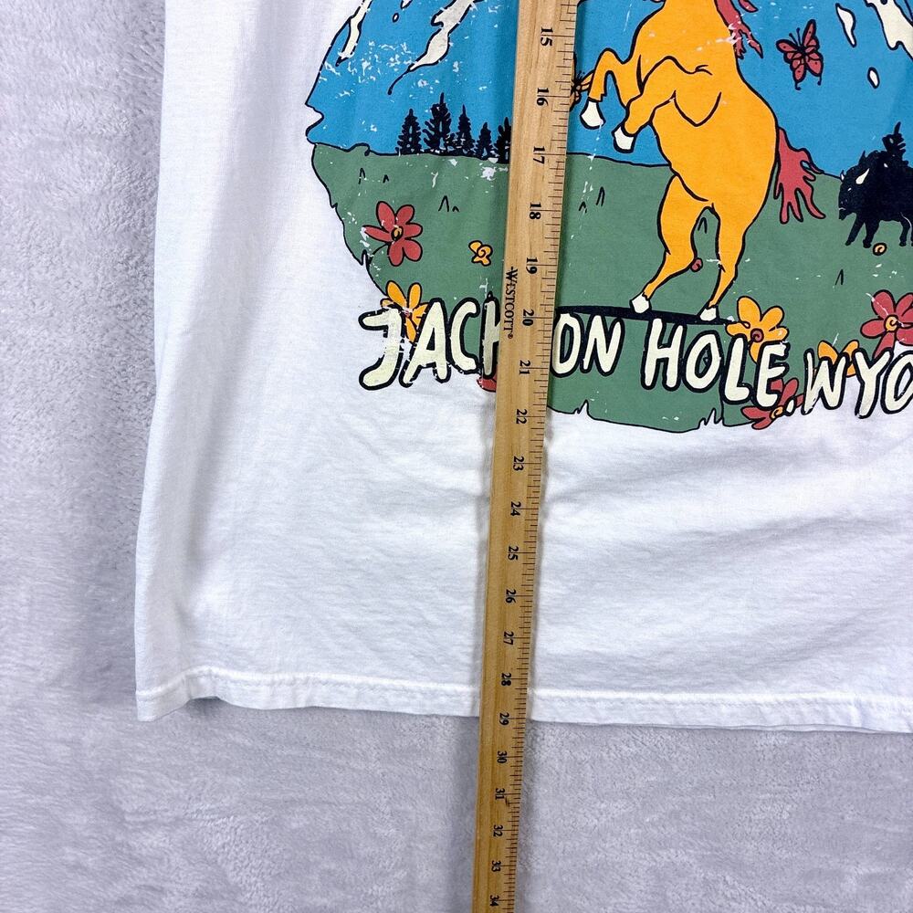 Diamond Cross Ranch Jackson Hole Wyoming TShirt Men L Multicolor Western Cowboy - Picture 4 of 6